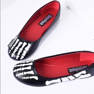 Never worn X-ray Skeleton faux leather flats